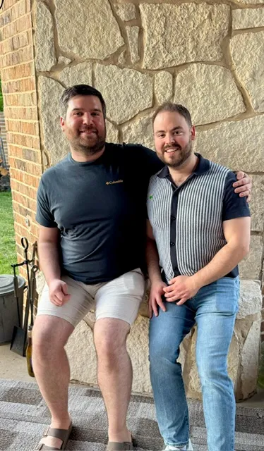 Zack and Mason enjoying friend time at Fran's.